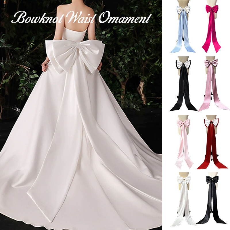 Robe de mariée élégante en Satin avec nœud papillon détachable, Extra Large, défilé, Performance, accessoires de décoration Cosplay Lolita