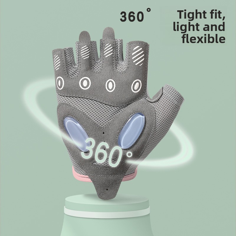 Gants de sport et de fitness pour femmes, coussin d'air antidérapant, soie glacée de yoga absorbant les chocs, fitness respirant et résistant à l'usure