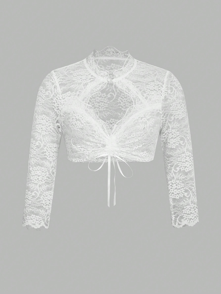 Chemisier en dentelle pour femmes, élégant crop top de style bavarois, parfait pour Halloween, style automnal blanc, costume, carnaval.