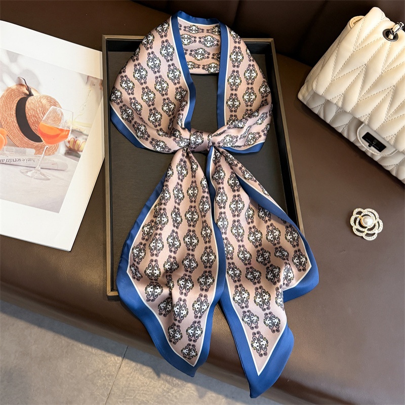 Nouvelles écharpes longues, bandeaux fins pour cheveux, foulards en soie pour femmes, bandeaux de mode, foulards pour sacs, bandeaux imprimés, écharpes de cou pour femmes