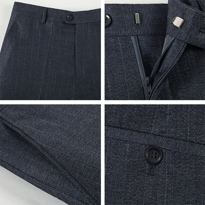 Pantalon de costume d'affaires pour hommes, taille 29 à 56, printemps-automne, tenue formelle en soie unie, Long, Baggy, bureau