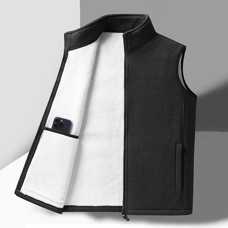 Marque de mode grande taille mâle chaud gilet polaire gilet hommes agneau cachemire chaud sans manches manteau hommes marque vêtements hiver gilet