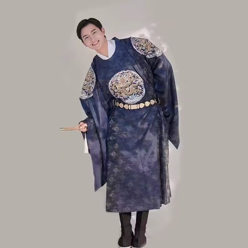 Robe longue Hanfu traditionnelle de la dynastie Ming, imprimé Dragon classique, Style Chiense, Costume de marié de mariage, vêtements de Cosplay d'halloween
