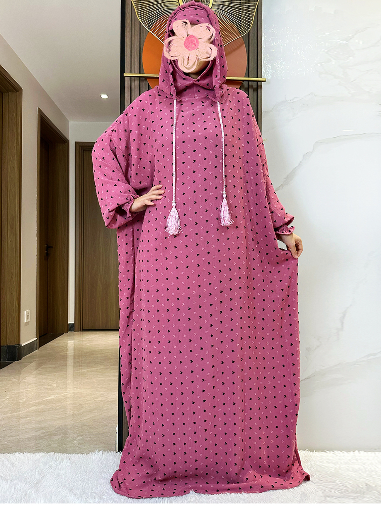 Dernier Ramadan coton doux prière Abaya Double chapeaux dubaï turquie Islam prière vêtements tissu robes Islam femmes robe caftan
