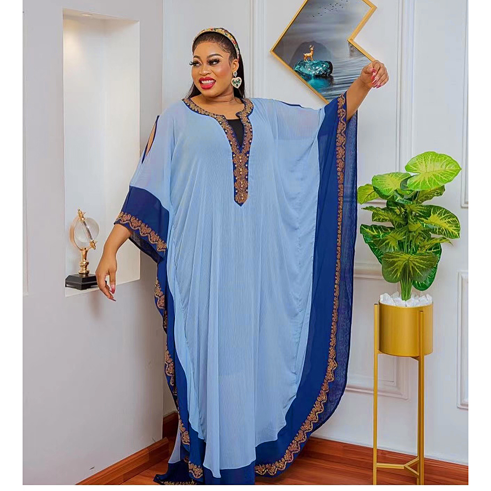 Robe Maxi en Mousseline de Soie pour Femme Musulmane, Kaftan, Dubaï, Abaya, Turquie, Vêtements Islamiques, Robes Africaines Élégantes, Boubou, Djellaba
