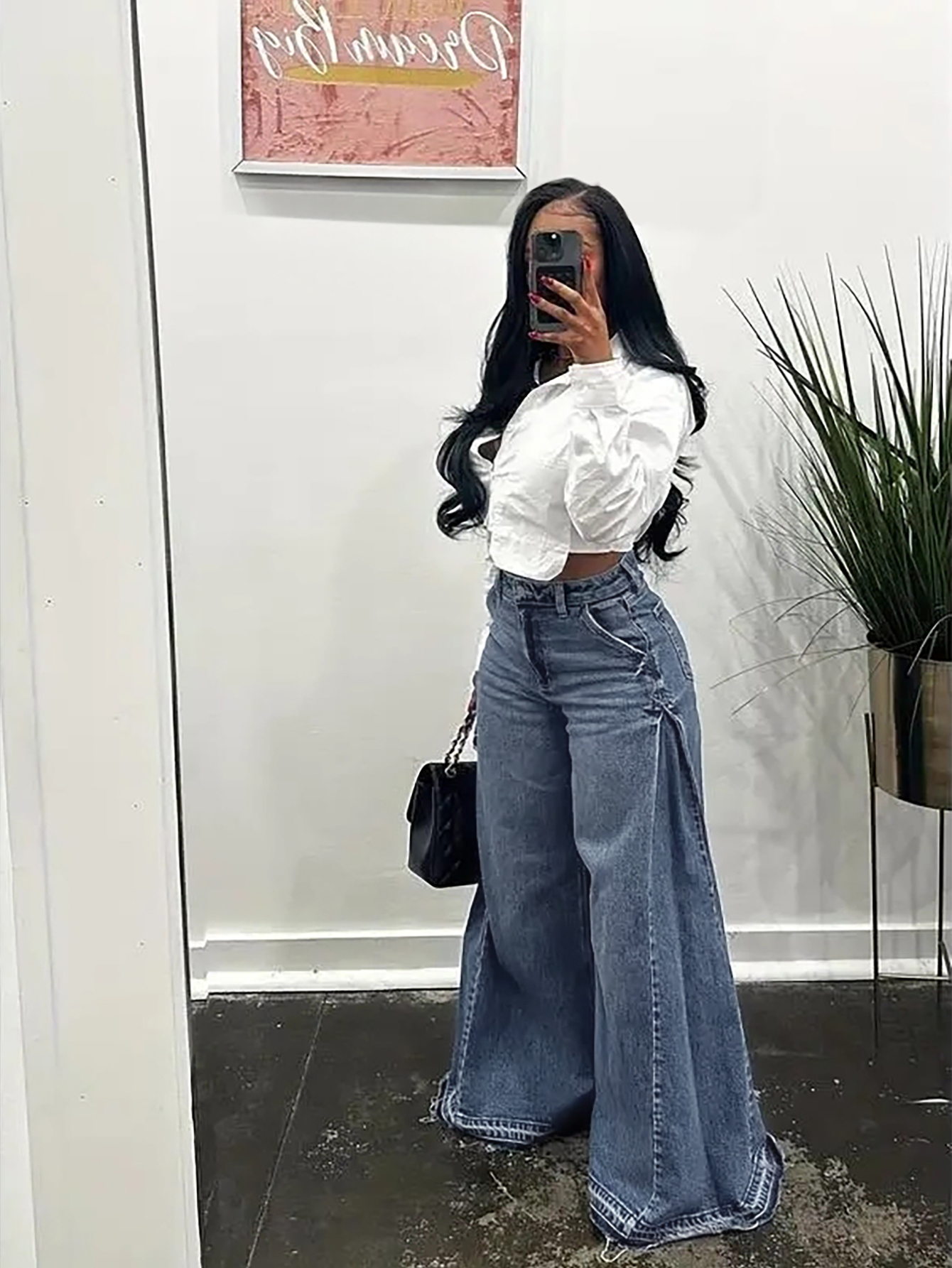 Jeans vintage à jambes larges pour femmes, design Y2K, pantalon évasé, ample, polyvalent, longueur au sol