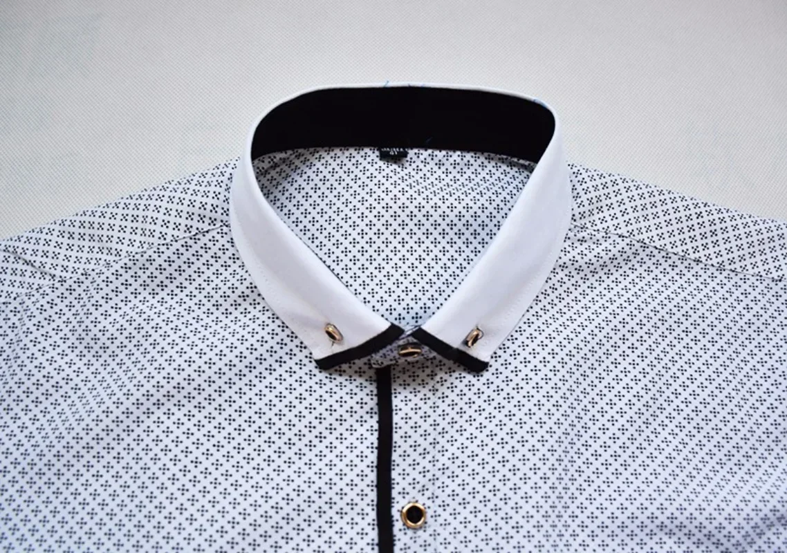 Chemise Habillée Homme Grande Taille 5XL Blanche 2026 Nouvelle Collection Manches Longues Coupe Slim Col Boutonné Qualité Supérieure Chemises d'Affaires Imprimées
