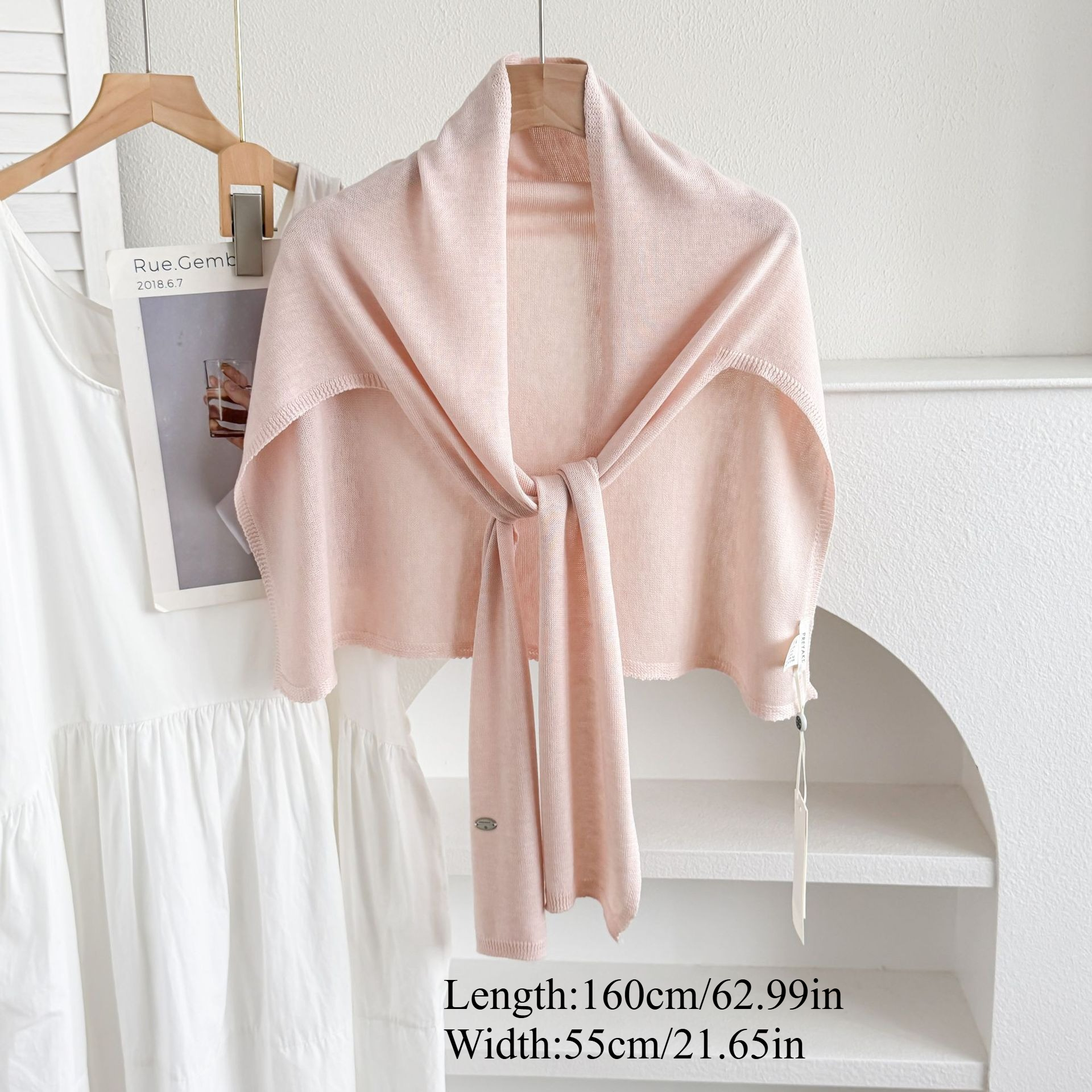 1 châle tricoté haut de gamme pour femme, style fin d'été avec gilet noué, idéal pour les pièces climatisées au printemps et en automne