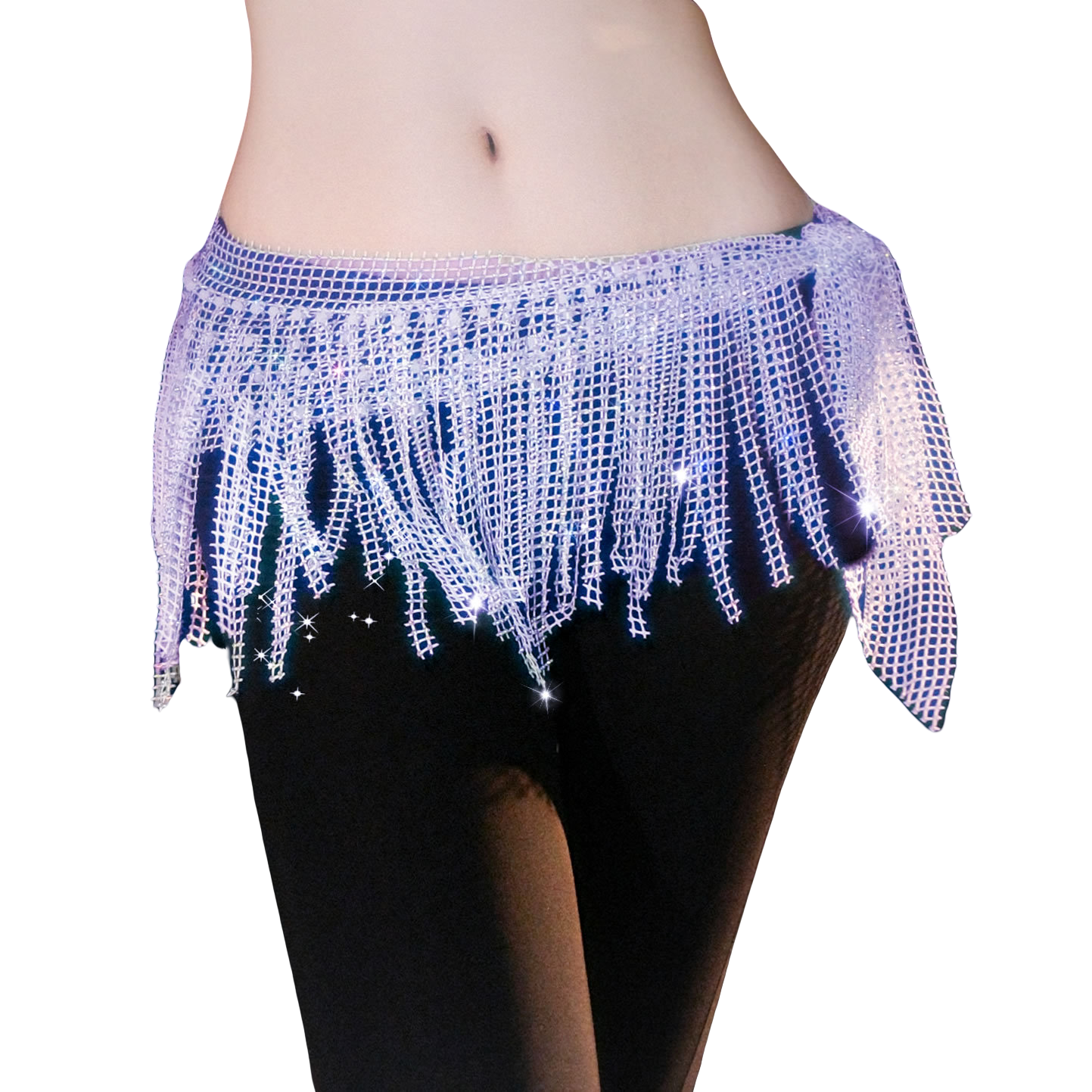 Accessoires de costume de danse orientale pour femmes : Foulard de hanche multicouche à franges, Jupes, Chaînes de taille brillantes pour la danse orientale et la danse indienne