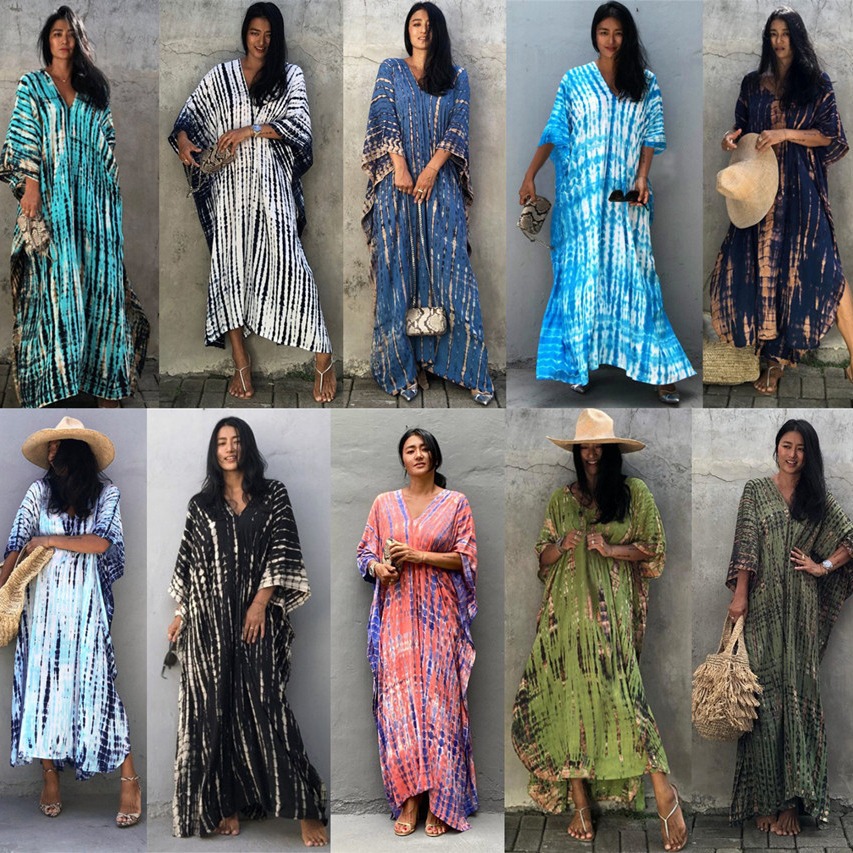 Grande taille femmes maillots de bain longue plage couvertures caftan décontracté Caftan robe maillots de bain couverture ups