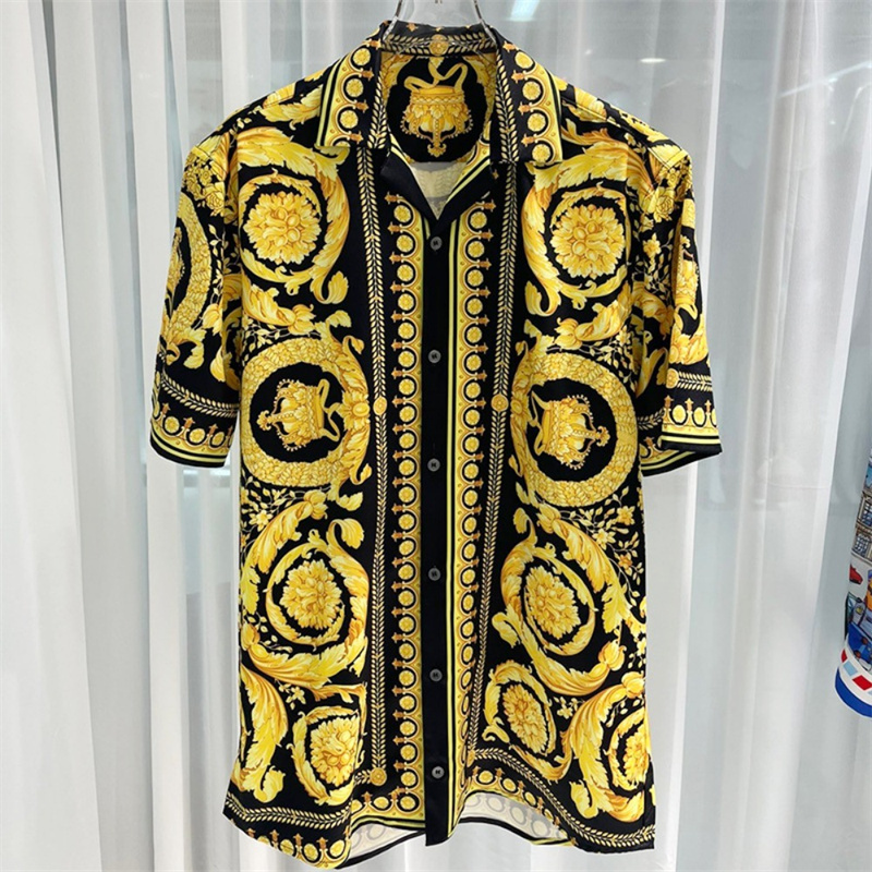 Chemise homme de luxe à manches courtes boutonné Royal hauts pour hommes chemise haut en soie douce chemise pour hommes 2025 offre spéciale chemise royale vêtements
