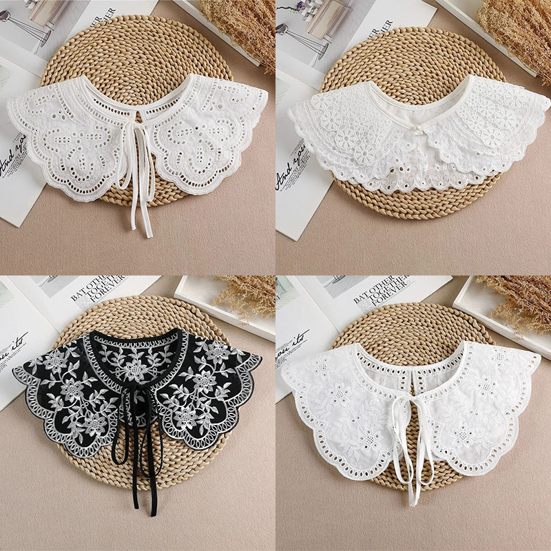 Faux col en dentelle blanc uni, châle, écharpe, collier, petit foulard, châle, col détachable, accessoire décoratif pour femme