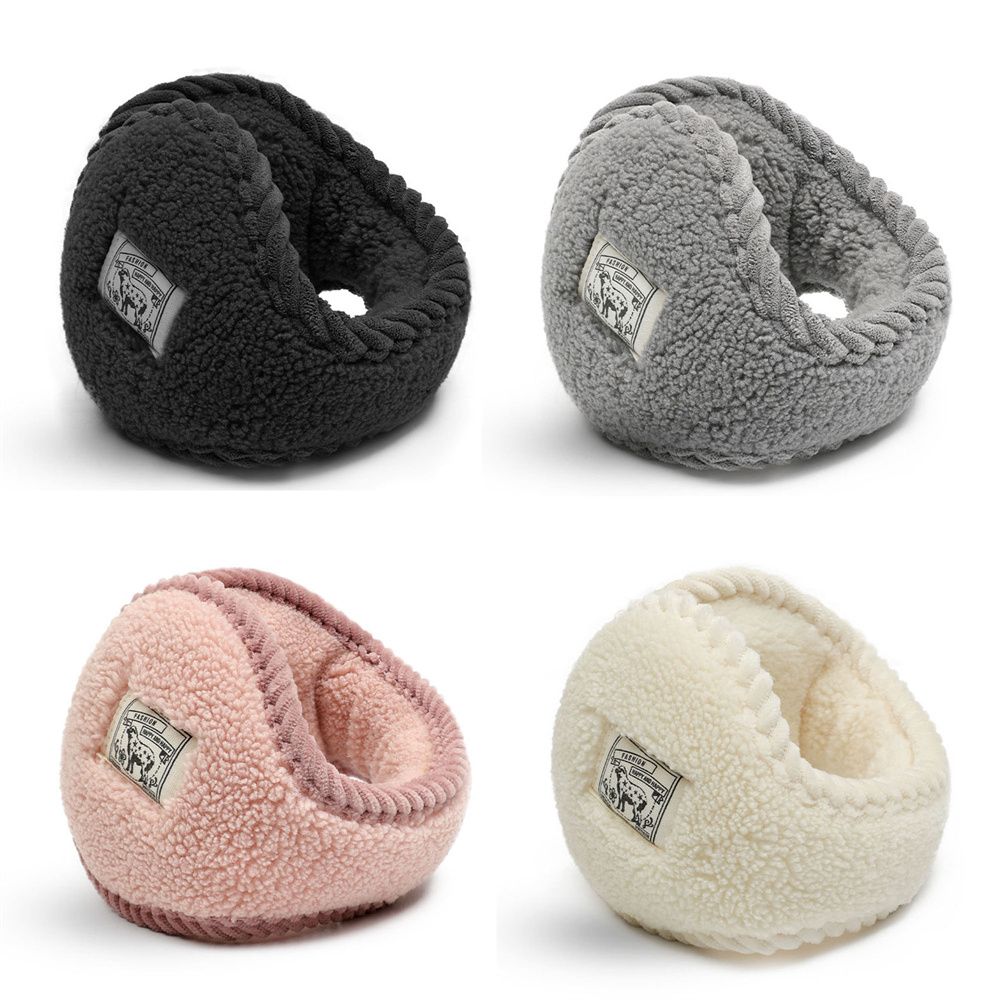 Protège-oreilles en laine d'agneau pour femme, cache-oreilles coupe-vent, cache-oreilles chauds, cache-oreilles monochromes, couvre-oreilles, accessoire de vêtements de ski d'hiver, nouveau