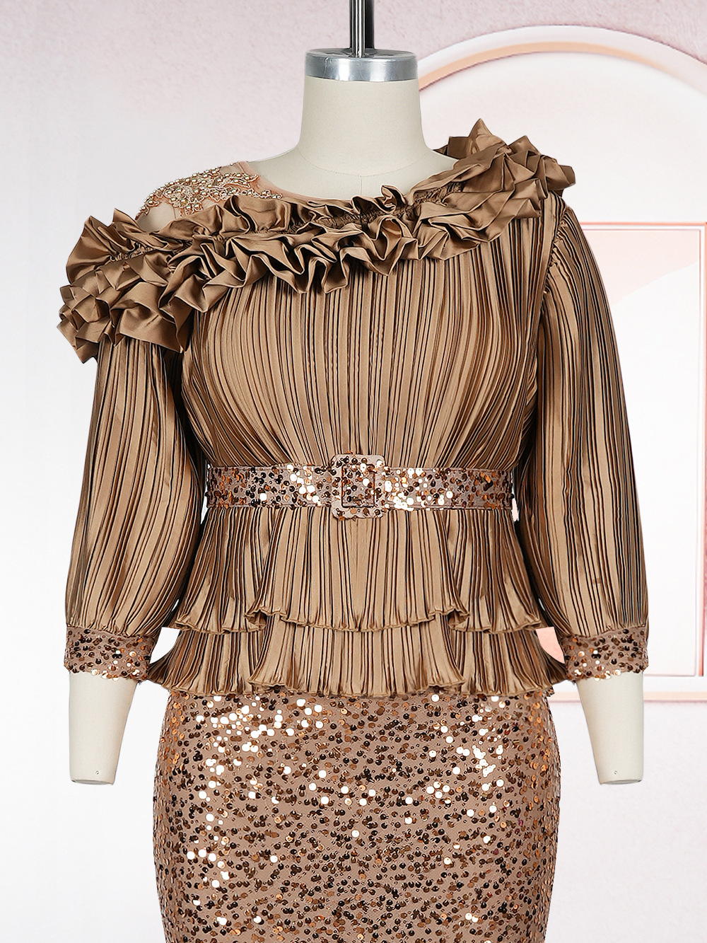 Robes Africaines de Luxe pour Femmes, Dashiki à Paillettes et Volants, Robes Longues pour Mariage, Fête, Anniversaire, Soirée, Collection 2026, Vêtements Africains