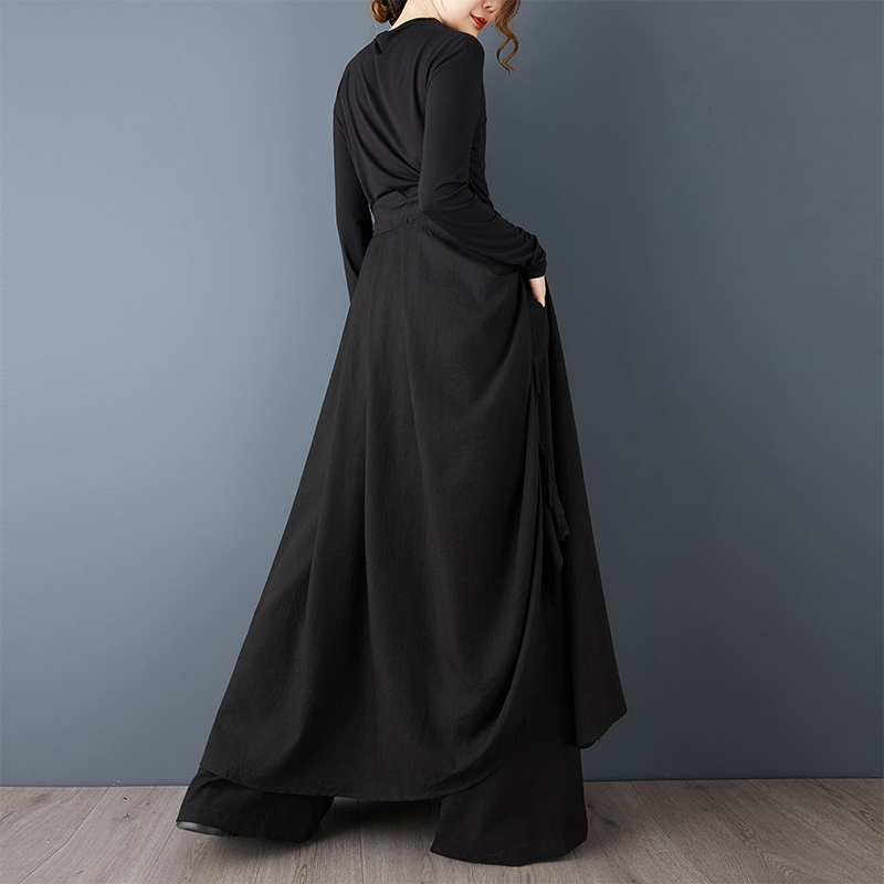 Noir taille haute surdimensionné vintage décontracté ample longue printemps automne vêtements pantalons à jambes larges pour femmes 2025 pantalon Streetwear