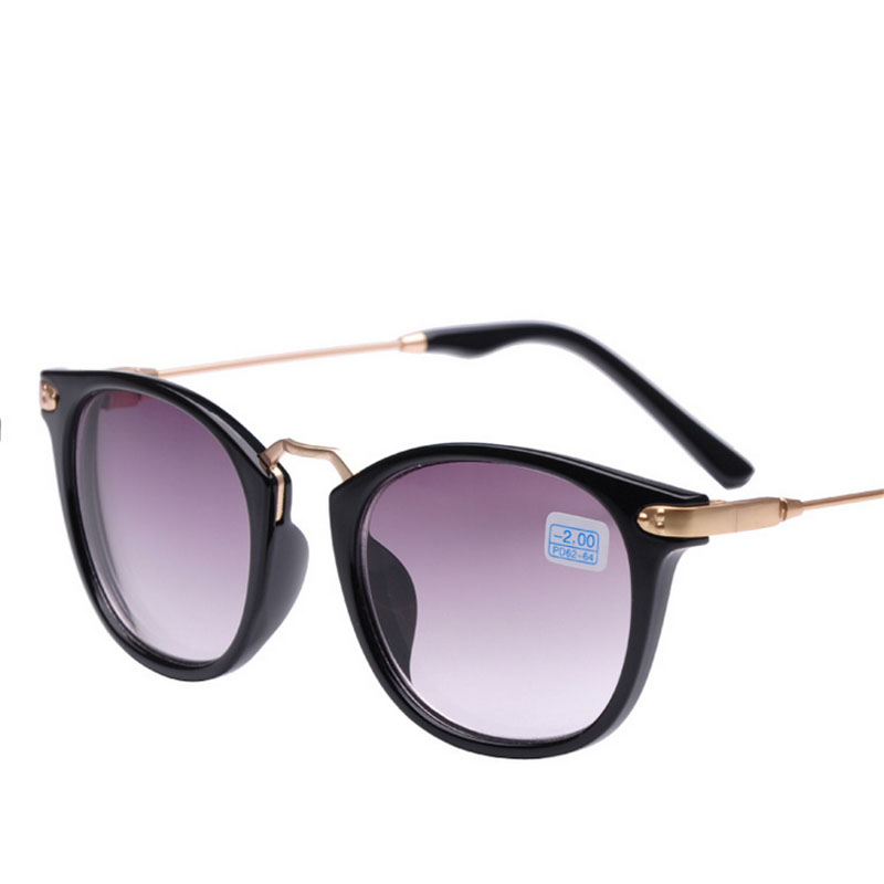 Lunettes de soleil ovales pour myopie, avec degrés, jambes métalliques à la mode, lunettes à courte vue, dioptrie-1.0 -1.5 -2.0 -2.5 -3.0 -3.5 -4.0