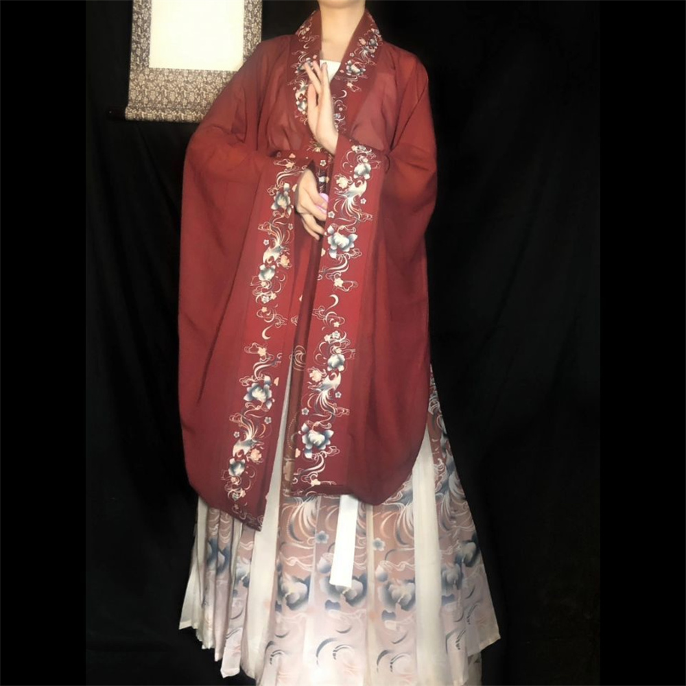 Robe Hanfu chinoise pour femmes, Costume de carnaval Cosplay, tenue de fête, Vintage traditionnel ancien, robe d'été verte et rougeHanfu