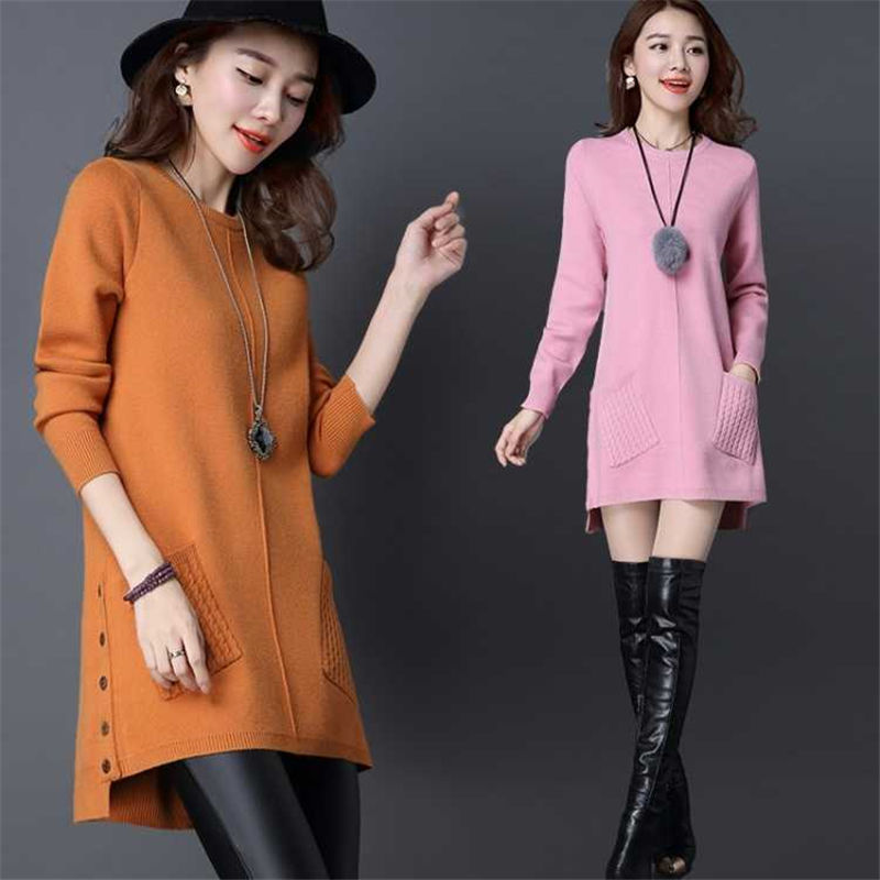 Femme chandails pull grand vêtements pour femmes épais pull en vrac printemps automne Long bas pull Femme Chandails