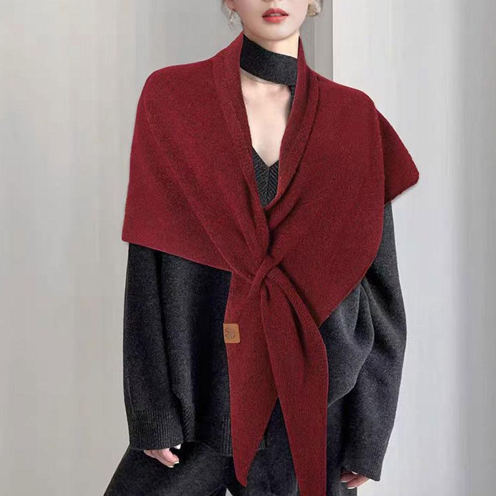 Écharpe Triangle en laine coréenne pour femmes, écharpe tricotée multifonctionnelle, châle chaud de loisirs à la mode, automne hiver