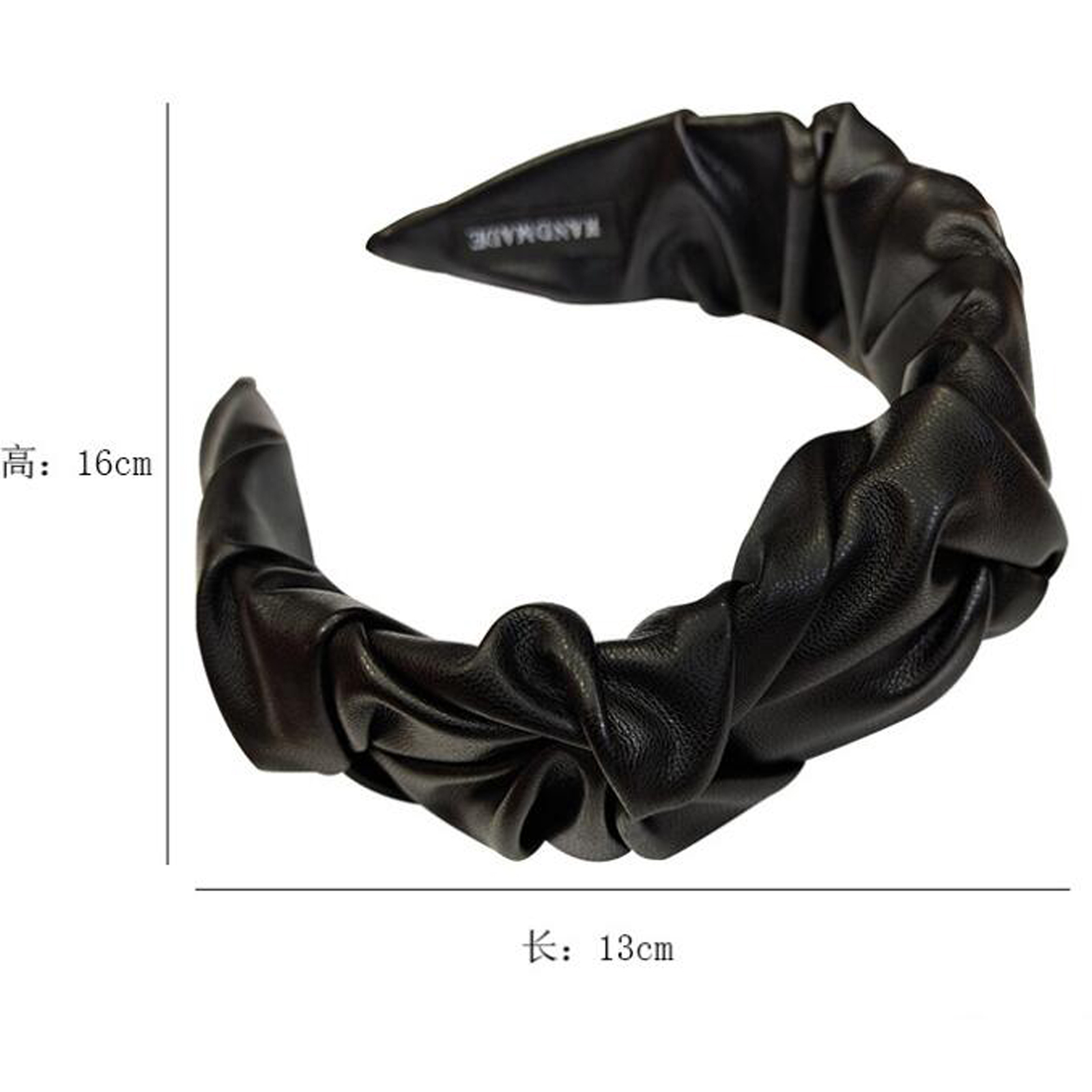 PROLY nouvelle mode femmes chapeaux en cuir PU bandeau large côté bandeau Vintage plissé bandeau filles Turban en gros