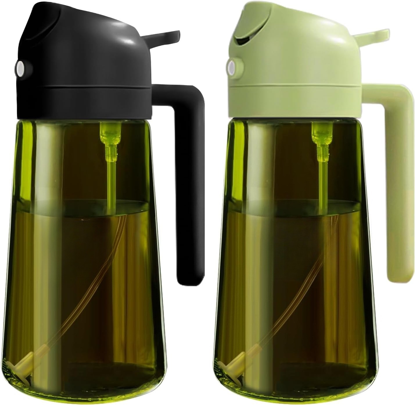 Bouteille d'huile 2 en 1 à pulvériser et à verser, bouteille de pulvérisation d'huile foncée bloquant la lumière, pulvérisateur d'huile d'olive à double fonction spécifique à la cuisine