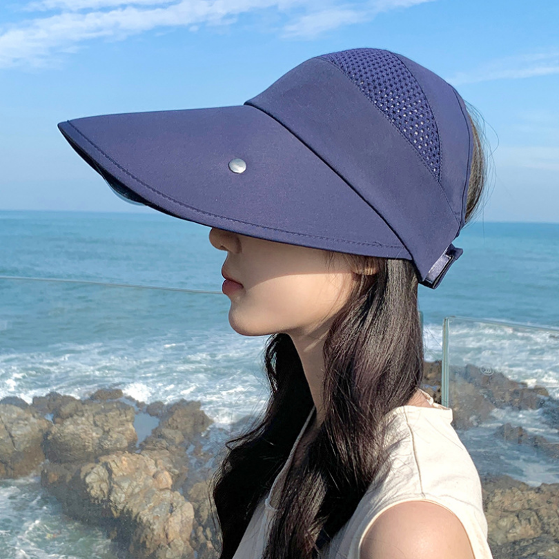 Chapeau de soleil d'été pour femmes avec lunettes, seau à Large bord de 13cm, casquette supérieure vide respirante pour l'extérieur, bande magique réglable, casquette de plage de voyage