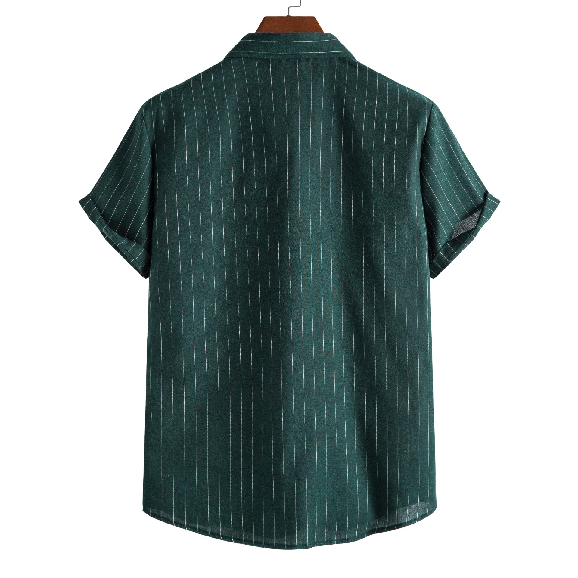 Été hommes décontracté chemise formelle hauts à manches courtes chemises rayées homme mode affaires t-shirt plage sociale t-shirt homme vêtements