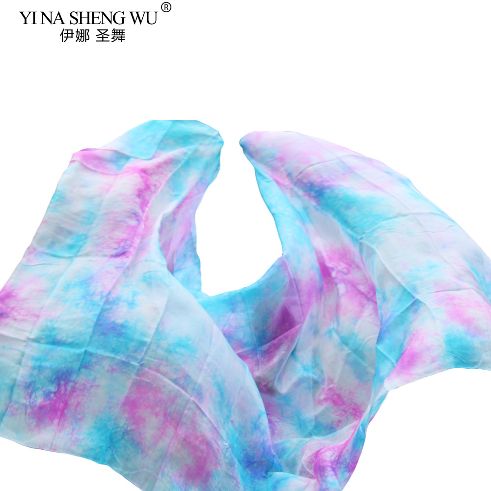 100% soie haute qualité pas cher voiles de danse femmes Sexy 100% soie voile de danse du ventre en gros cravate teinture plusieurs couleurs disponibles