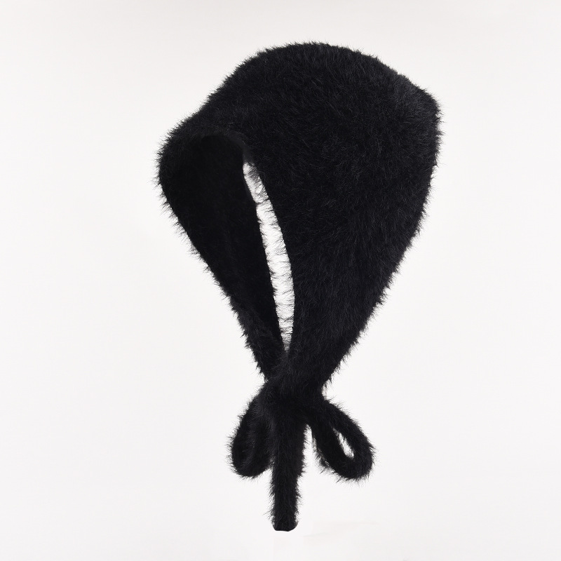 Foulard français Simple pour femmes, écharpe Triangle tricotée en peluche chaude, douce et mignonne, bandeau de couverture à lacets, nouvelle collection automne et hiver