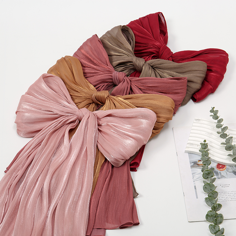 Nouveau Premium soie froissé Hijab écharpe femmes châles plaine femmes musulmanes Hijabs respirant Islam femmes Turban plissé écharpe Ramadan