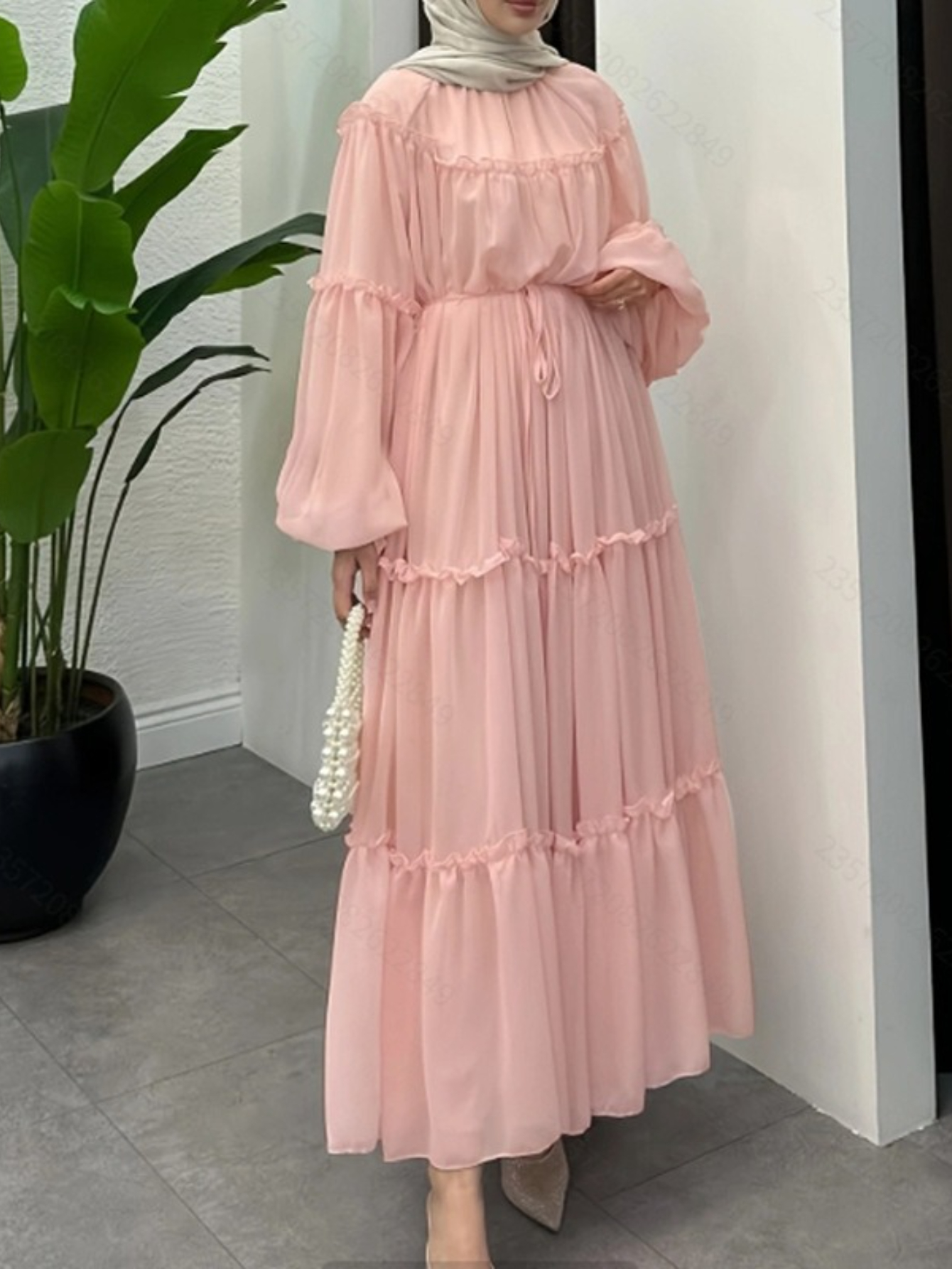 Robe élégante de dubaï pour femmes musulmanes Abaya Eid Ramadan Jalabiya robes de soirée solides dubaï longue Robe maroc robes Largos 2025
