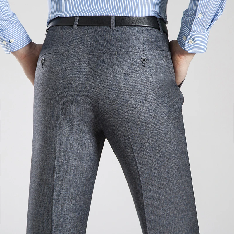 Pantalon de costume d'affaires pour hommes, taille 29 à 56, printemps-automne, tenue formelle en soie unie, Long, Baggy, bureau