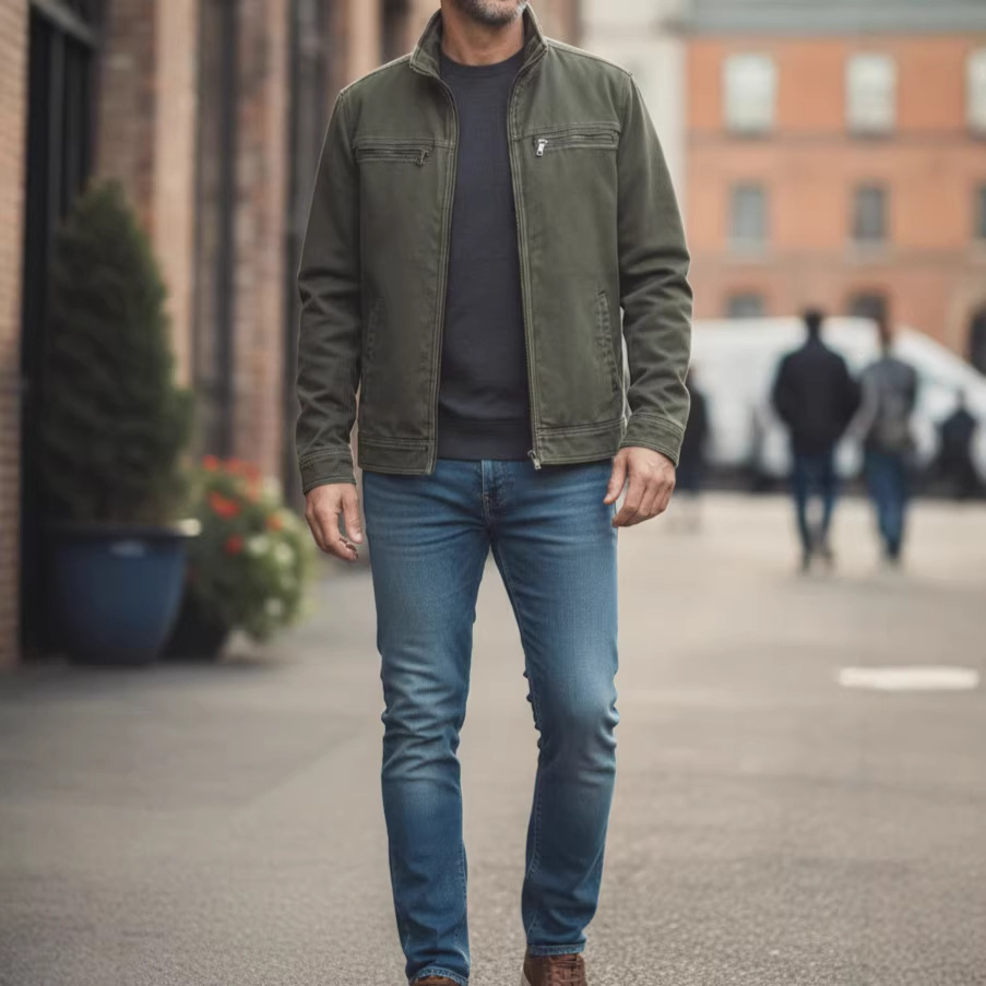 Veste d'automne 2026 pour homme, veste utilitaire, cardigan décontracté, vêtement sportif ample pour homme