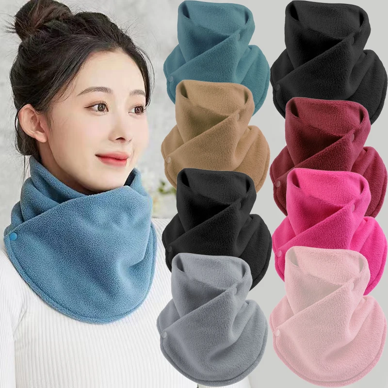 Écharpe polaire d'hiver pour femme, écharpe chaude et résistante au froid, à la mode, pour l'extérieur, couleur unie, 2023
