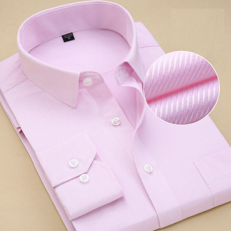 Chemises habillées à manches longues pour hommes, grande taille 8XL, qualité supérieure, coupe cintrée, rayures solides, chemise blanche formelle d'affaires, vêtements sociaux masculins