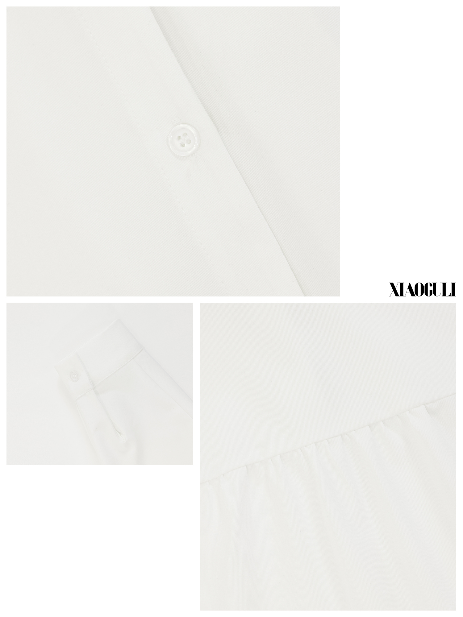 Chemisier en Chiffon Blanc XIAOGULI pour Femme, Manches Longues, Ourlet en Dentelle, Collection Automne 2026, Coupe Ample Décontractée, Grande Taille XL, Tenue Quotidienne et de Bureau