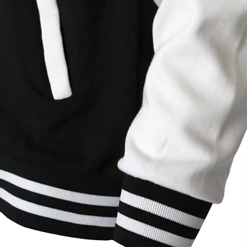 Veste de baseball décontractée pour hommes – Conception de manchette contrastée, col de baseball et forme d'épaule, toutes saisons, usage quotidien