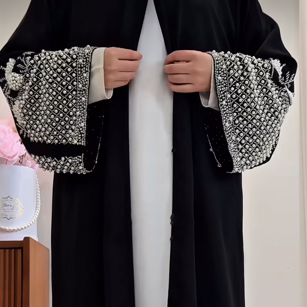 Abaya Eid pour femme, Robe Kaftan avec perles de diamant, Jalabiya de fête, Robe longue musulmane de Dubaï, Caftan du Maroc, Abayas Ramadan 2026