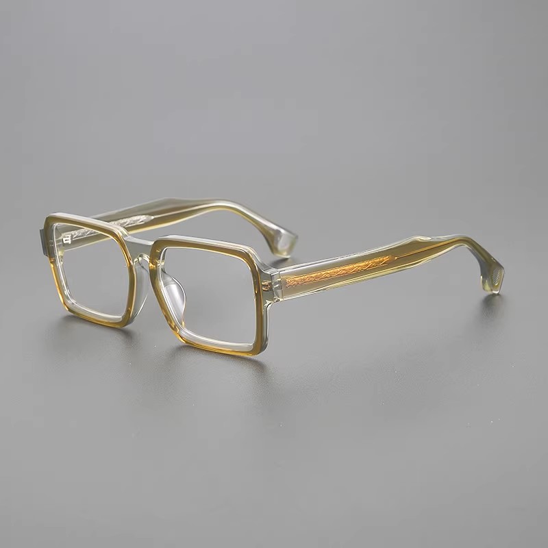 Marque Design à la mode grand carré hommes lunettes Vintage acétate lunettes cadre femmes de haute qualité à la main pleine jante lunettes