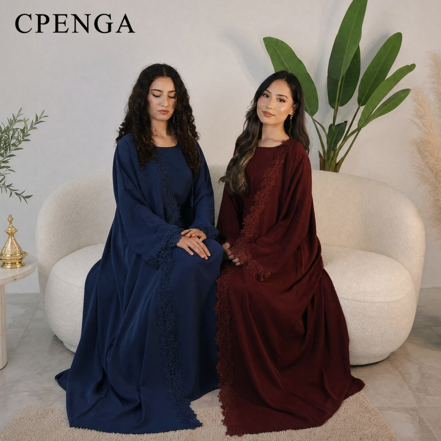 Ensemble de 3 pièces de luxe pour femmes, hijab, abaya, robe de soirée musulmane, kaftan de Dubaï, dentelle florale perlée, tenue de fête modeste pour l'Aïd