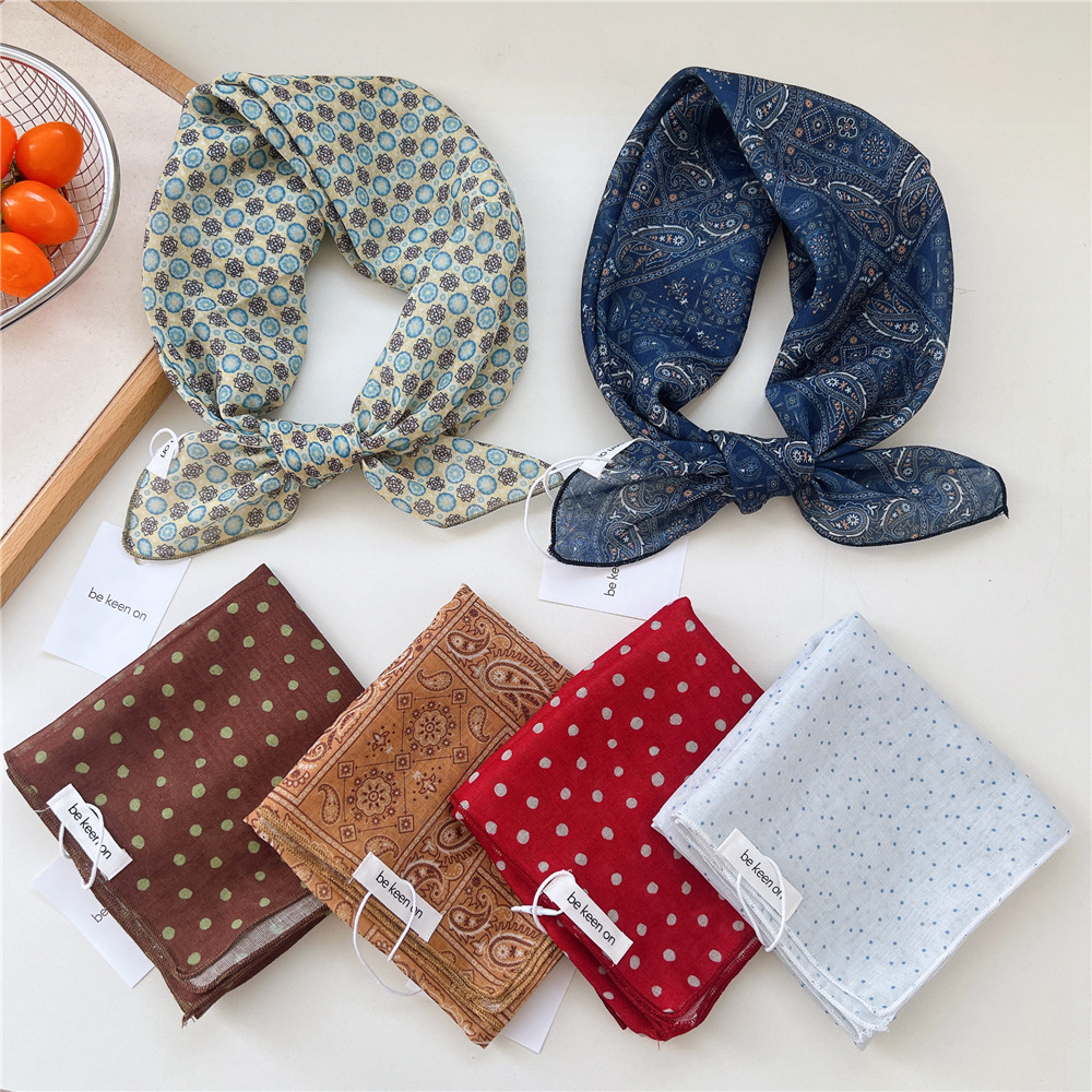 55 cm coton carré écharpe foulard mouchoir foulard châle enveloppement Turban Bandanas bandeau bandeau