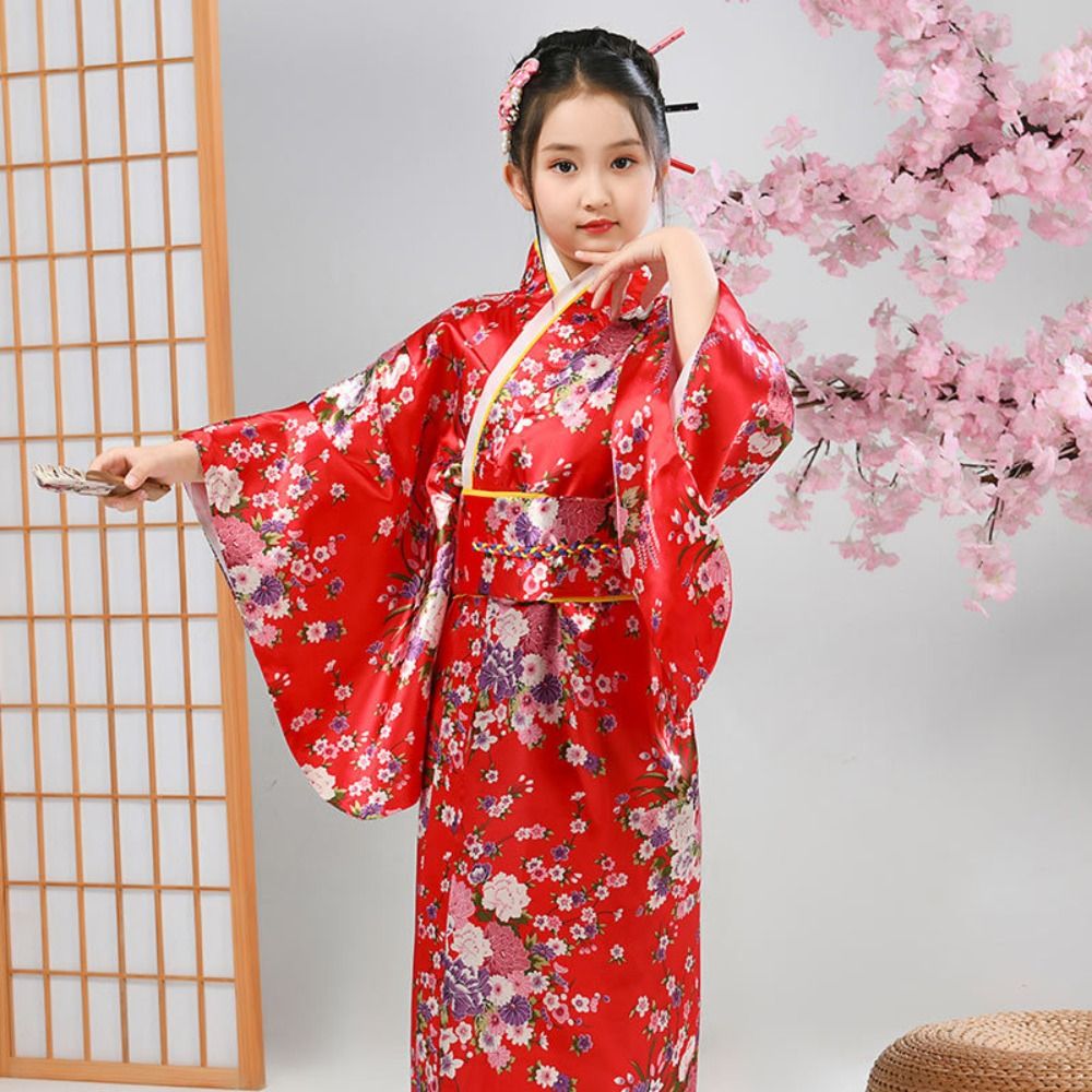 Kimono japonais traditionnel imprimé Floral pour enfants, robe Kimono asiatique Sakura pour filles, nouvelle collection élégante