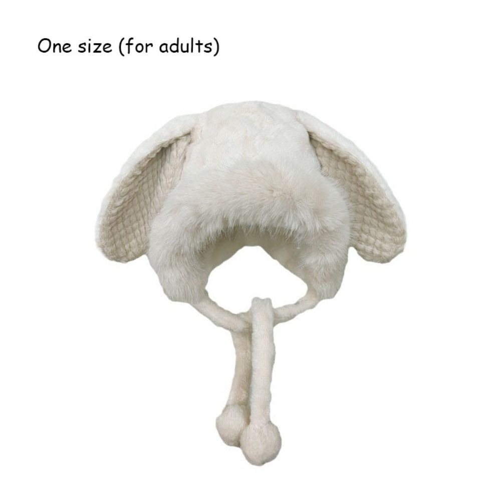 Nouveau Chapeau d'hiver chaud laçage Protection des oreilles oreilles d'ours chapeau velours laine seau chapeau femmes