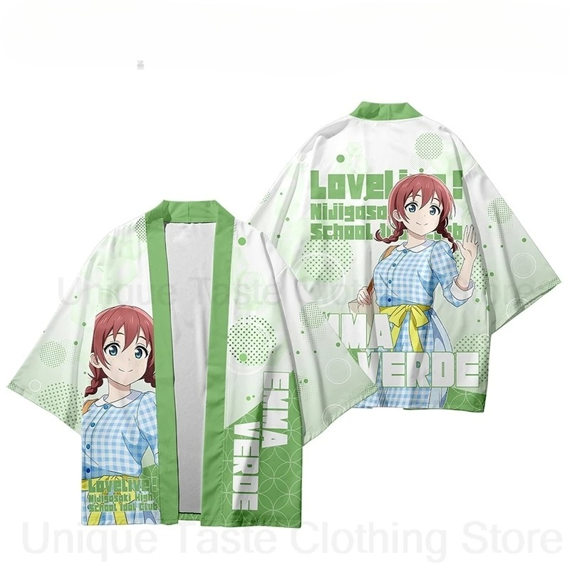 Kimono japonais d'été Anime Yukata Harajuku pour femmes et hommes, chemise Kimono à manches courtes