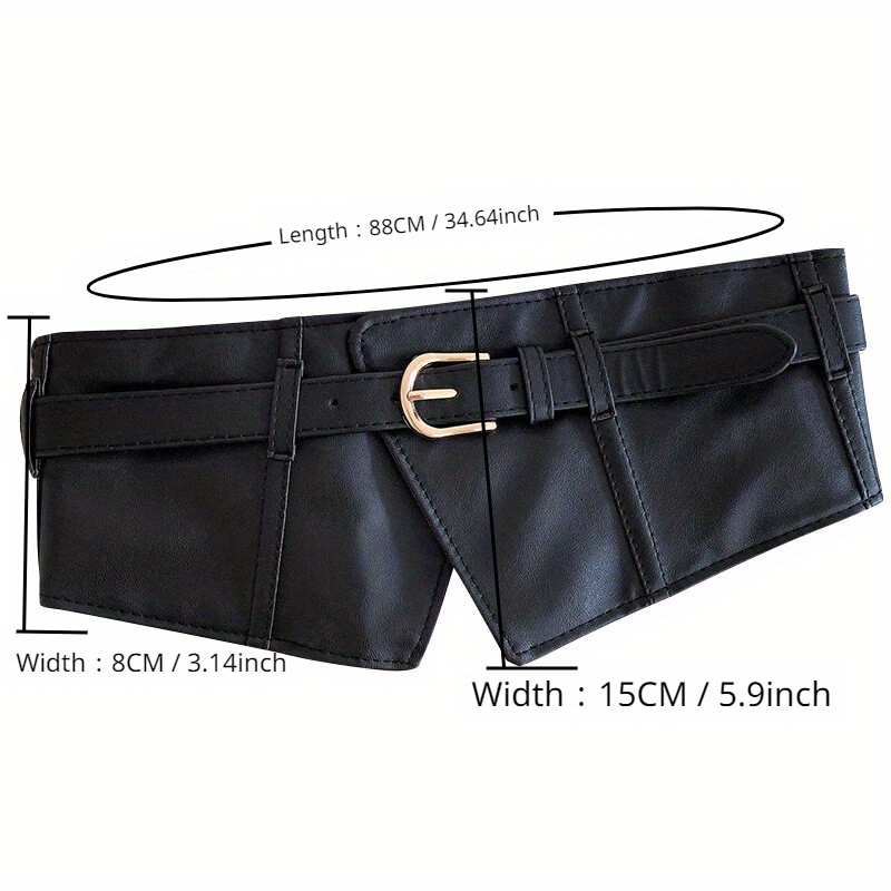 Ceintures larges à boucle ardillon classique, ceinture élastique noire en PU, Corset tendance, ceinture Waspie, robe classique, manteau, ceinture pour femmes et filles