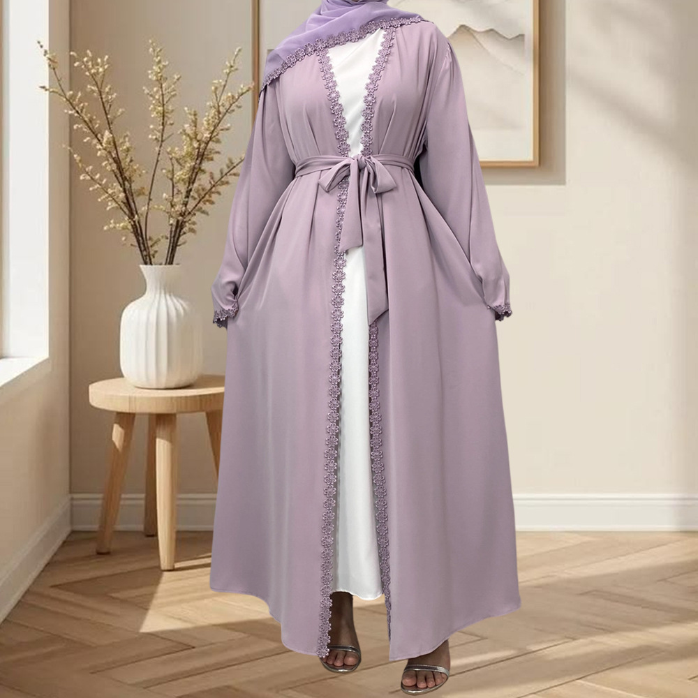 Abaya Femme, Robe en Dentelle pour l'Aïd, Jalabiya, Robes de Soirée Ramadan, Cardigan Musulman, Robe Marocaine, Abayas de Dubaï, Caftan, Khimar, Vestidos