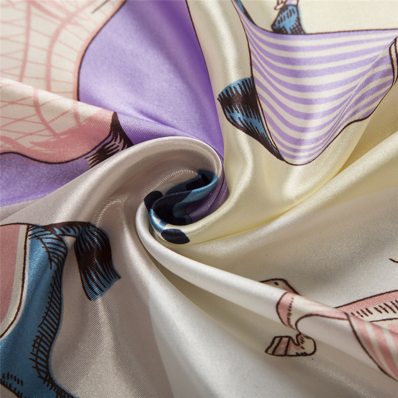 Écharpes à carreaux cheval pour femmes, écharpe carrée, châle bandana, hijab pour dames, mode féminine, 90cm