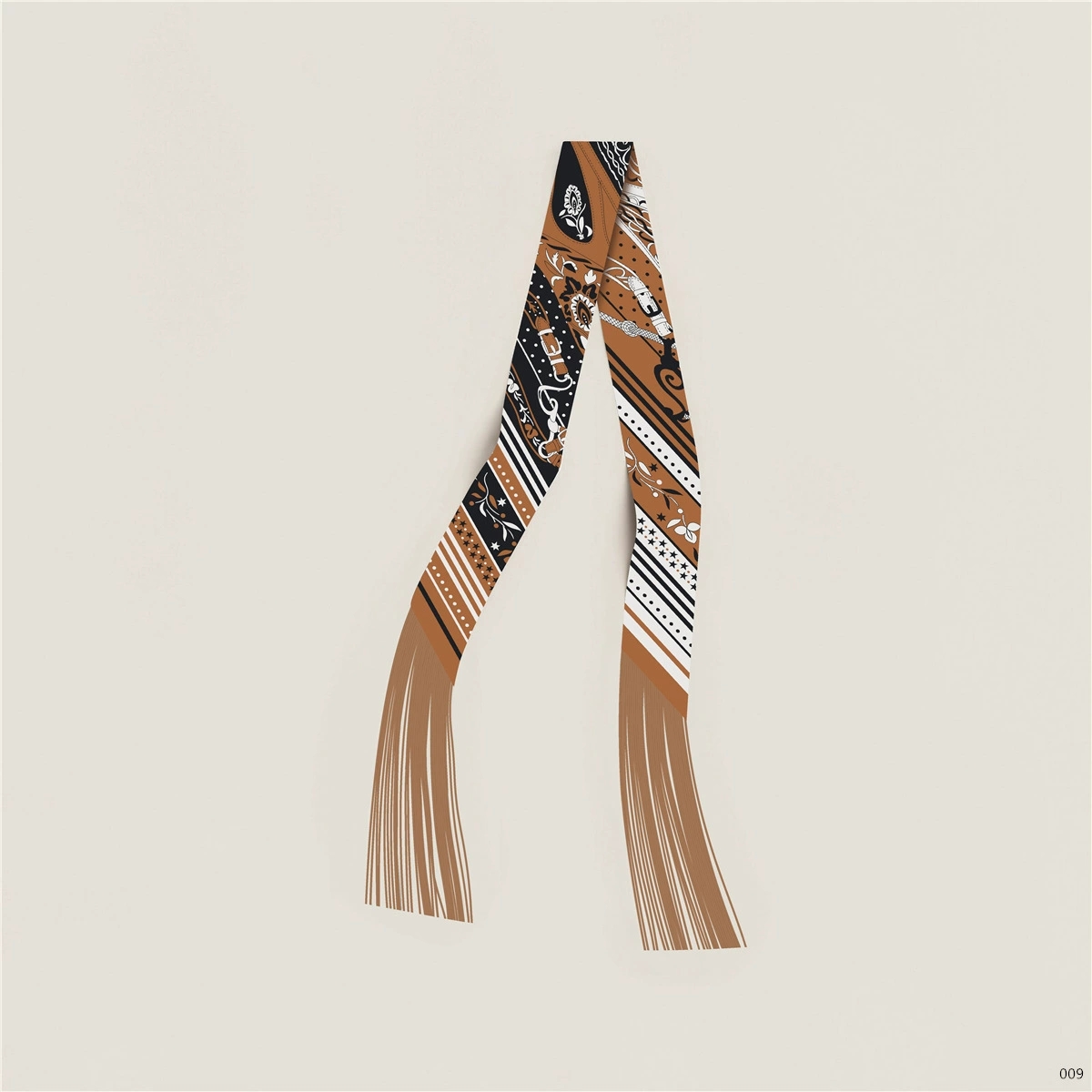 Nouveau design – Foulard long à franges pour femme, luxe, attache pour cheveux, foulard fin pour sac, écharpe romantique