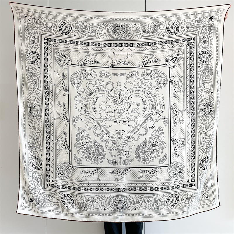 Écharpe en laine et soie mélangée pour femme, grands châles chauds de luxe, Bandanas, étole de 135cm, accessoires de noël, haute qualité, hiver
