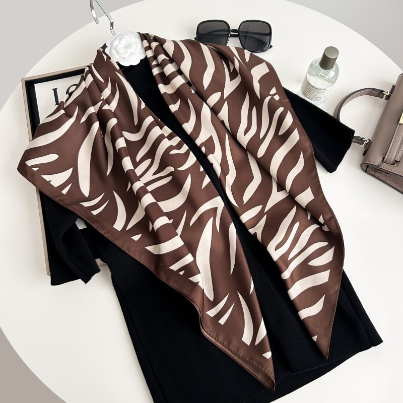 Châles en twill de 90 cm, foulards carrés effet soie pour femmes, grands hijabs, écharpes, bandanas et foulards de tête tendance